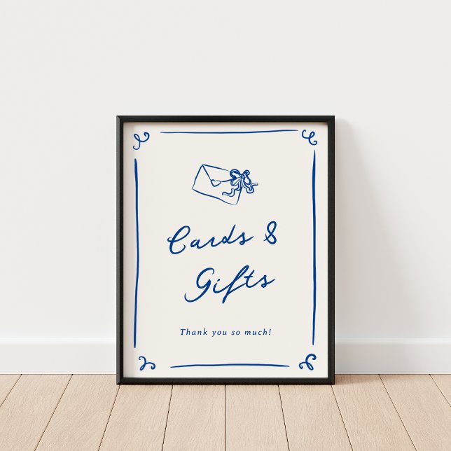 Blått kort och gåvor för Hand plockade-flottan Poster (Skapare uppladdad)