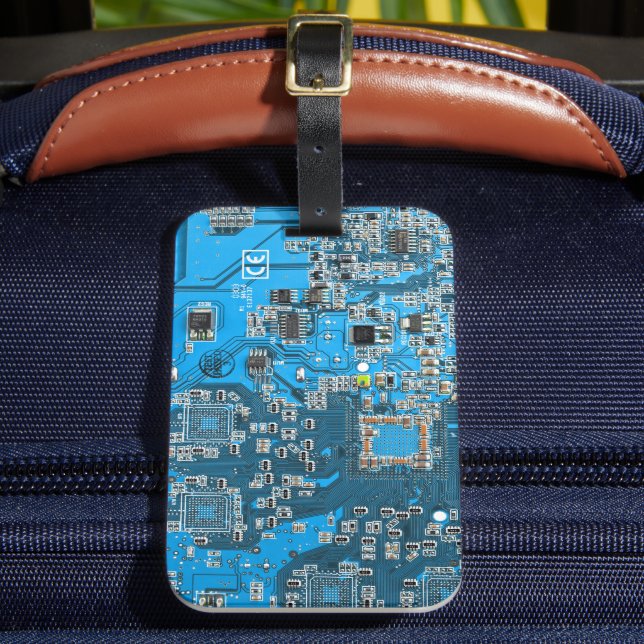 Blått kretskort med tryckt kretsuppsättning PCB Bagagebricka (Framsida Insitu 2)