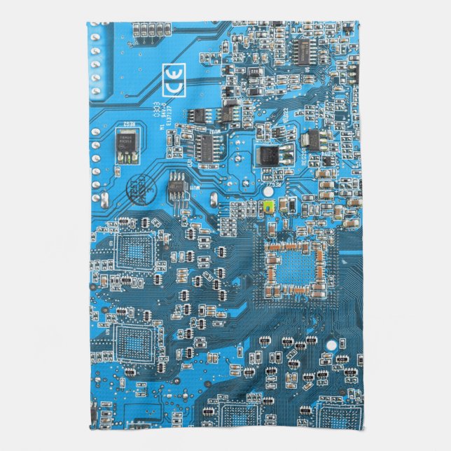 Blått kretskort med tryckt kretsuppsättning PCB Kökshandduk (Vertikal)