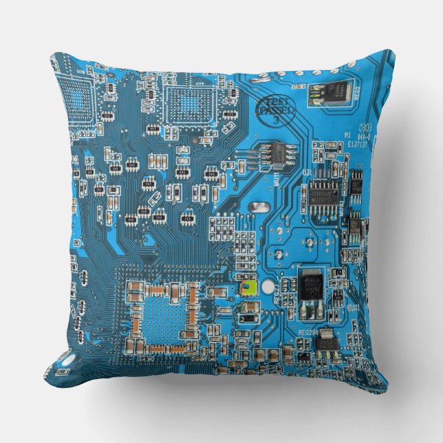 Blått kretskort med tryckt kretsuppsättning PCB Kudde (Framsida)