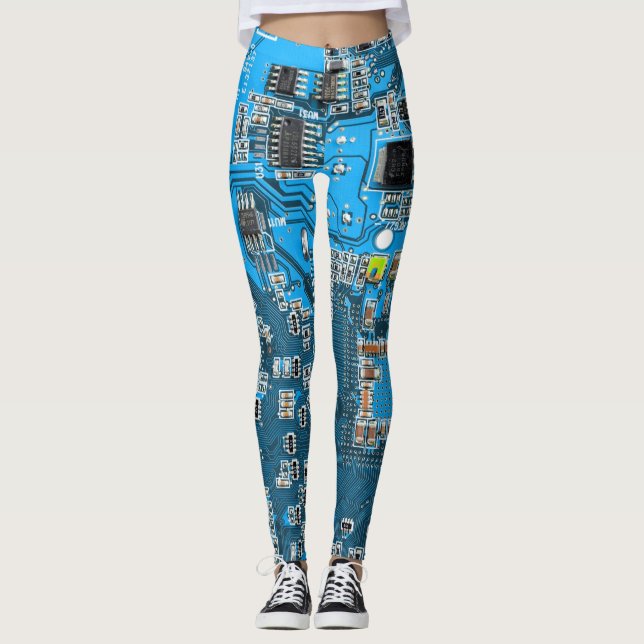Blått kretskort med tryckt kretsuppsättning PCB Leggings (Framsida)