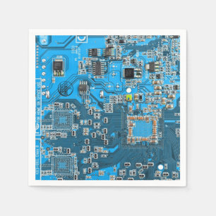 Blått kretskort med tryckt kretsuppsättning PCB Pappersservett