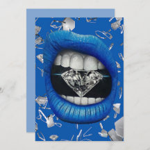 Blått krossat glas och diamanter i påsen tack.