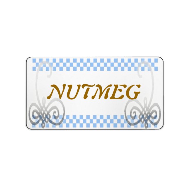 blått kryddmärke adressetikett (Framsidan)