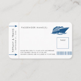 Blått kryssningskort Ombordstigningskort Plats Esk Placeringskort