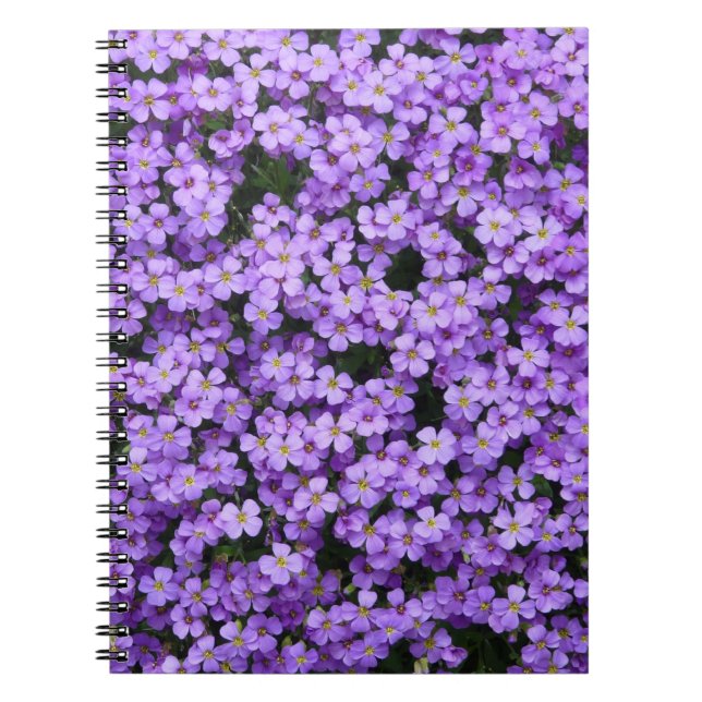 Blått kudder blommor anteckningsbok med spiral (Framsidan)