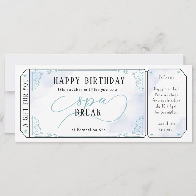 Blått kupongcertifikat för massakern i anpassnings inbjudningar (Framsida)