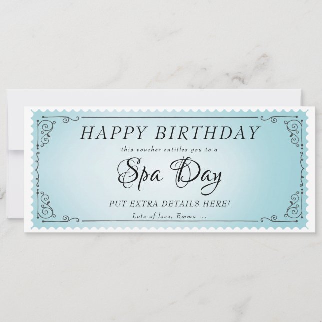 Blått kupongcertifikat för massakern i anpassnings inbjudningar (Framsida)