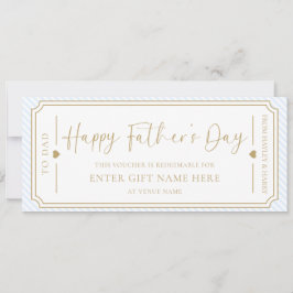 Blått kupongkort för Lycklig i Fars dag Inbjudningar