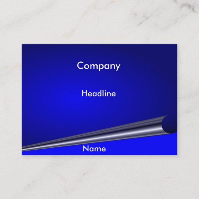 Blått kurvprofilkort visitkort (Framsida)