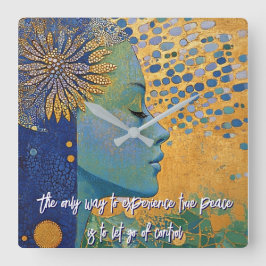 Blått kvinnligt släpp ur muskellås fyrkantig klocka