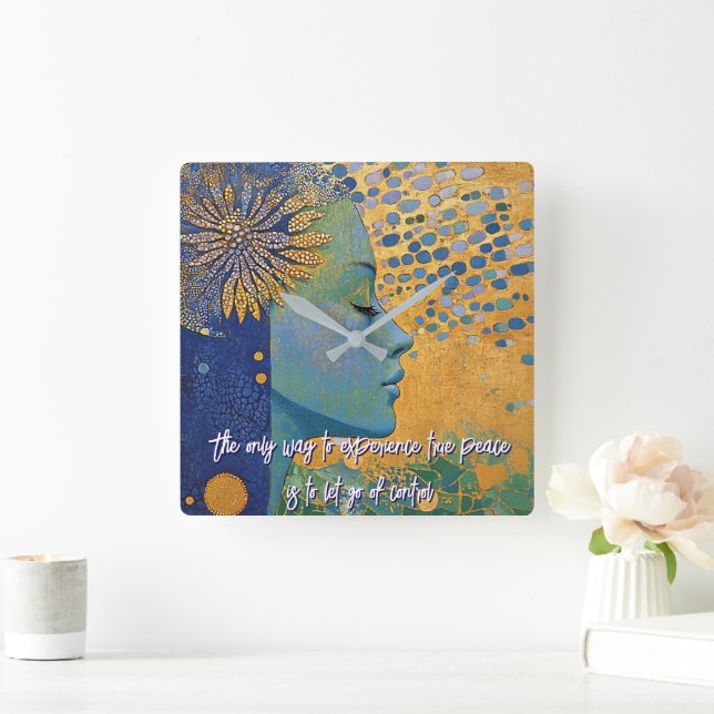 Blått kvinnligt släpp ur muskellås fyrkantig klocka (Hem)