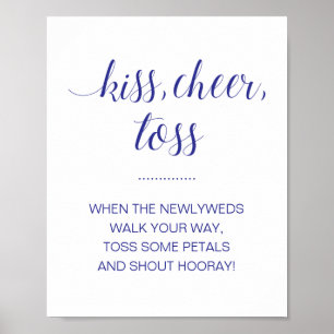 Blått kyss Cheer Toss Flower Confetti Bröllop Poster