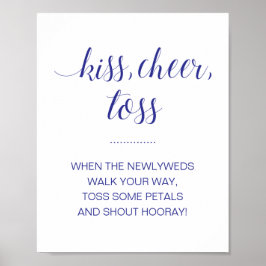 Blått kyss Cheer Toss Flower Confetti Bröllop Poster