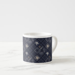 Blått lapptäcke espressomugg