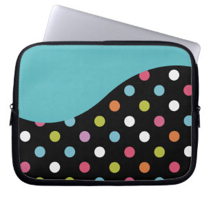 Blått Laptop sleeve-poka-streck Fodral