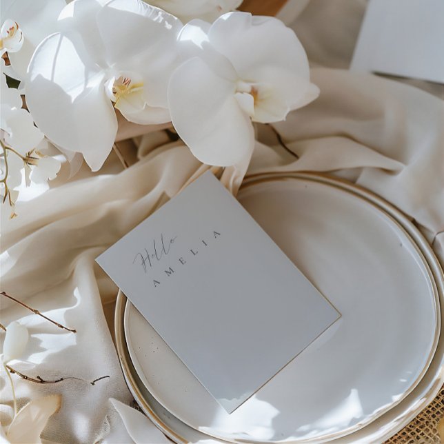 Blått latint, tomt, Bord-gästkort (Light Slate Blue Flat Blank Table Guest Place Card)