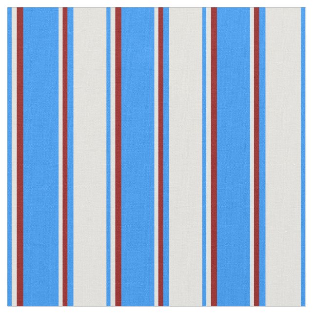Blått, lätt cyan och Mörk Röd Färgad Rand Tyg (Närbild)
