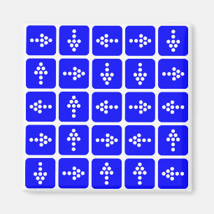 Blått LED-pilkvadrat Magnet