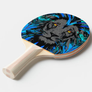 Blått Lejont huvud - Lejon Ping Pong Paddle Pingisracket
