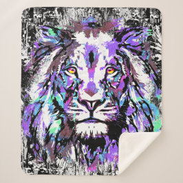 Blått Lejont huvud - Realistiskt Lejont Sherpa Bla