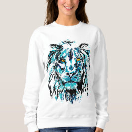Blått Lejont huvud Teckning | Lejon sötskjorta T Shirt