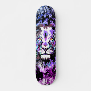 Blått Lejont skateboard - Lejona Ansikte Porträtt