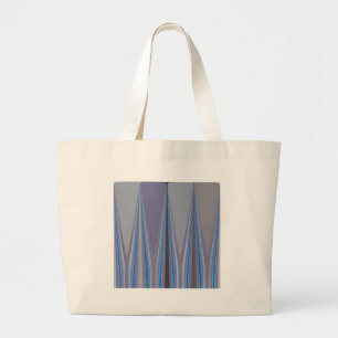 Blått, Lila, Grått Chevron Art-utskrift Jumbo Tygkasse