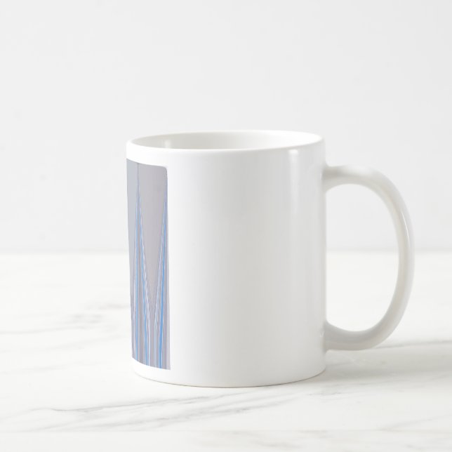 Blått, Lila, Grått Chevron Art-utskrift Kaffemugg (Höger)