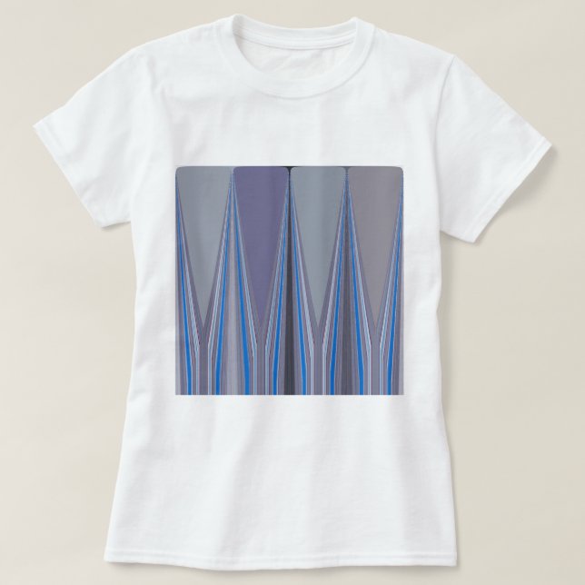 Blått, Lila, Grått Chevron Art-utskrift T-shirt (Design framsida)
