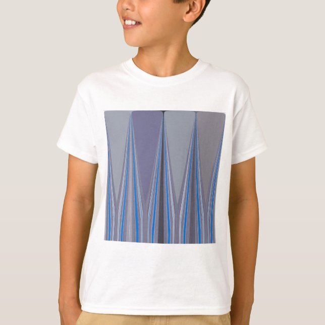 Blått, Lila, Grått Chevron Art-utskrift T-shirt (Framsida)