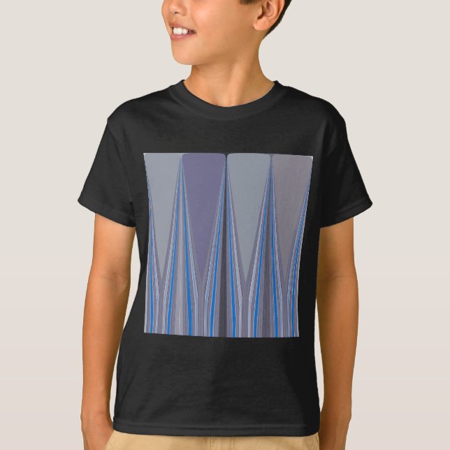 Blått, Lila, Grått Chevron Art-utskrift Tee (Framsida)