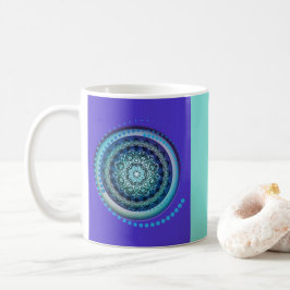 Blått Lila Grönt Medallion Design i Mugg