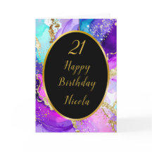 Blått, Lila och Guld Bläck Födelsedagsfest