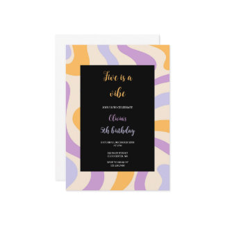 blått,lila och gult födelsedag inbjudningar