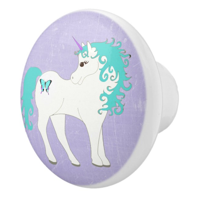 Blått-, lila- och vitUnicornknopp Knopp (Höger)