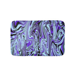 Blått Lila svart Elegant Vattenfärg Mod Mönster Badrumsmatta