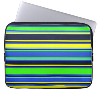 Blått, limmat och Gult-stripe-elektronikfack Laptop Fodral