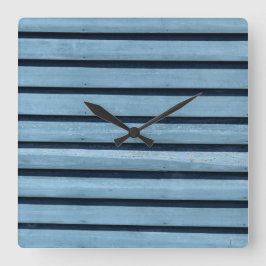 Blått Linjer (stort), rund väggklocka