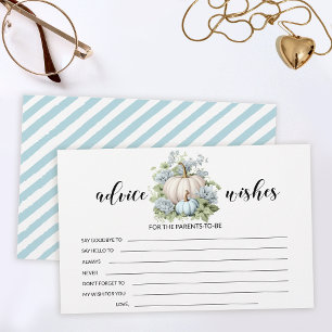 Blått litet pumpduschkort för babydusch, önskemål- brevpapper