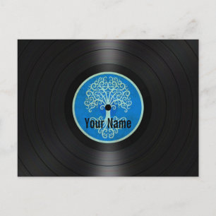 Blått Livets träd-Personlig-vinylpost Vykort
