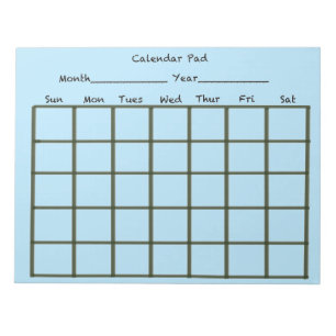 Blått ljus för kalender anteckningsblock