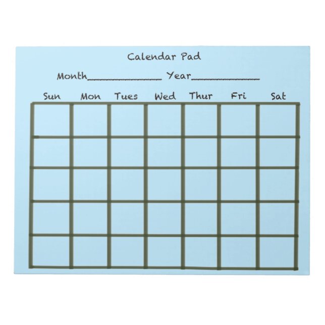 Blått ljus för kalender anteckningsblock (Framsida)