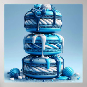 Blått ljus - konstnärligt Macaron Poster
