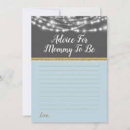 Blått Ljus-råd för Mamma Shower Game Guld Grått Rådkort