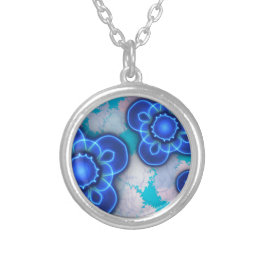 Blått ljus silverpläterat halsband