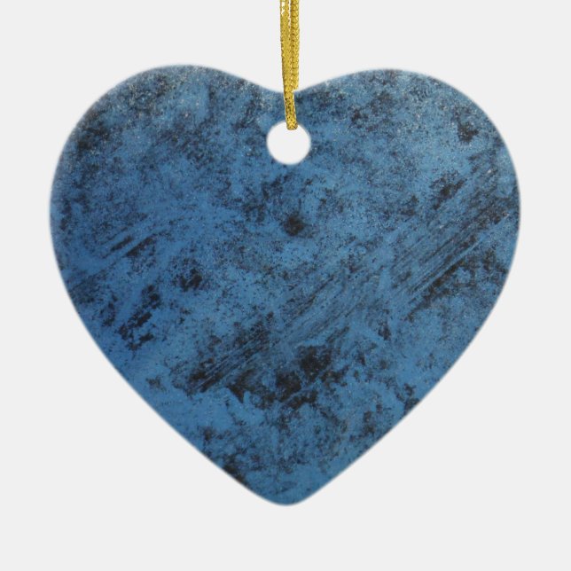 Blått ljus vintage julgransprydnad keramik (Framsidan)