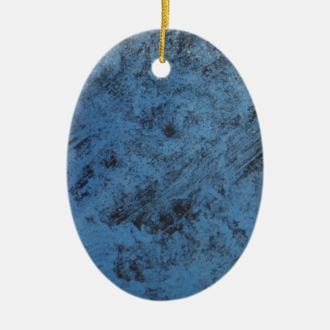 Blått ljus vintage julgransprydnad keramik (Framsidan)