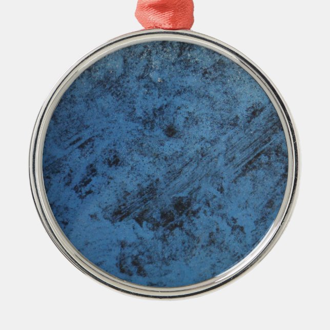 Blått ljus vintage julgransprydnad metall (Framsidan)