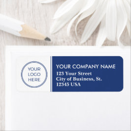 Blått Logotyp - affärsetikett Returadress Etikett